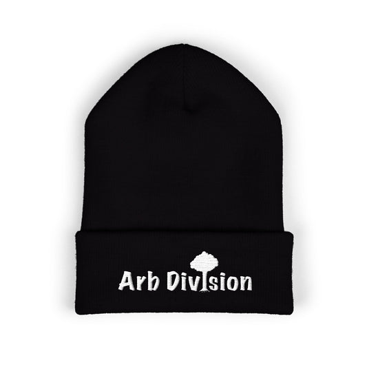 Arb Division Embroidered Cuffed Beanie — Arborist Tree Logo Knit Hat